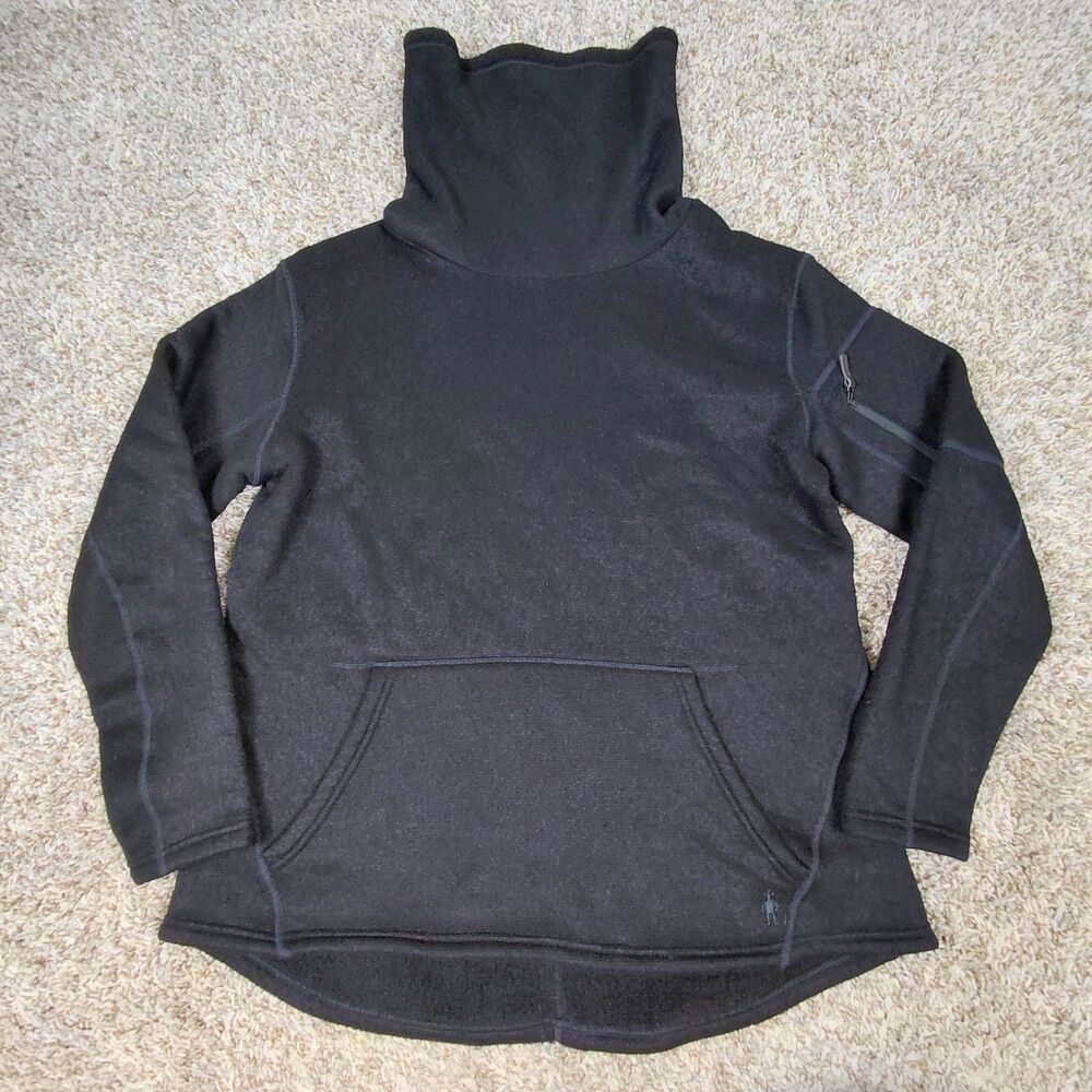 Smartwool Hudson Trail Fleece Pullover Funnel Neck Sweater Women’s XL Black